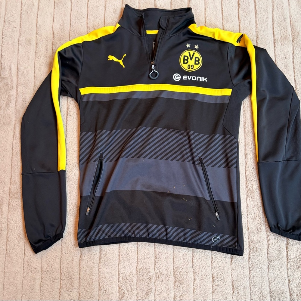 Puma BVB Black and Yellow Quarter-Zip Jacket